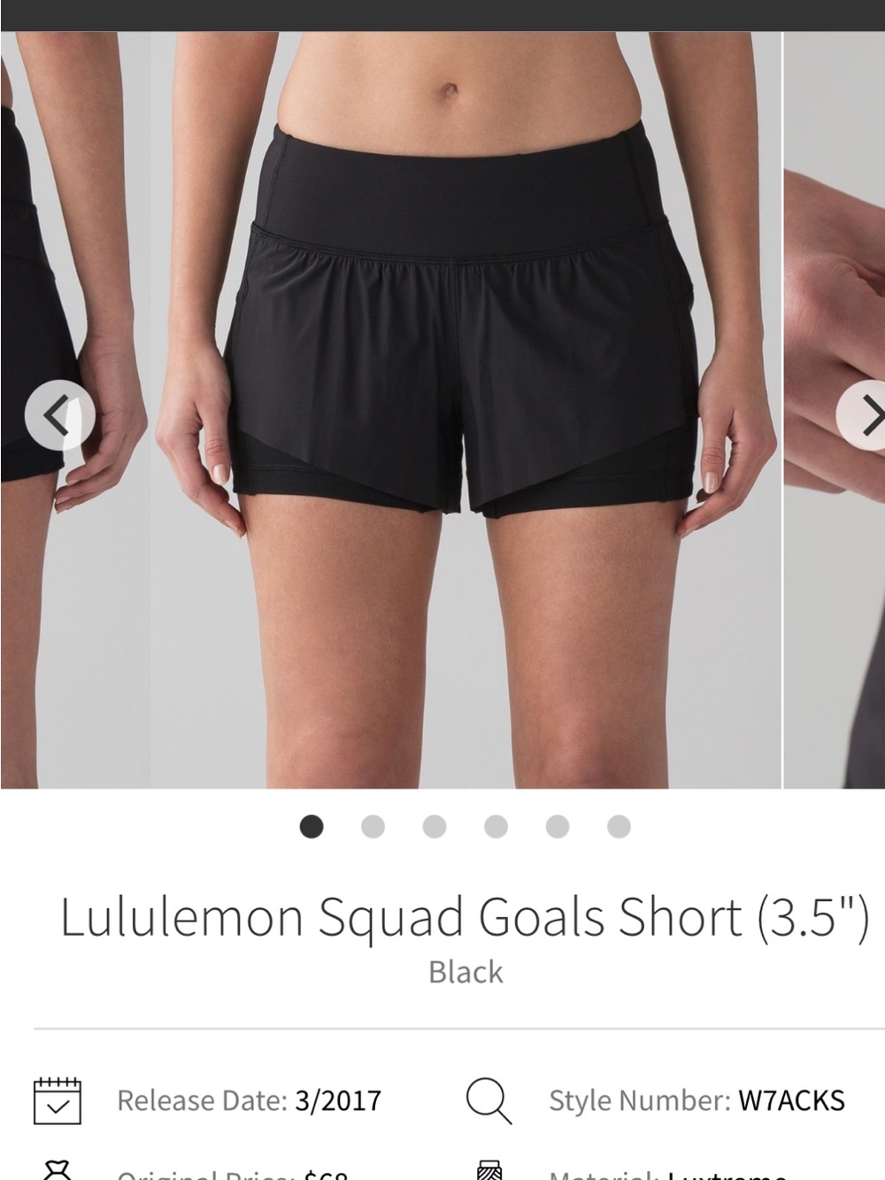 lululemon athletica Black Squad shorts size 6